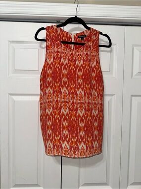 Alice Collection Orange Ikat Sleeveless Shell Top